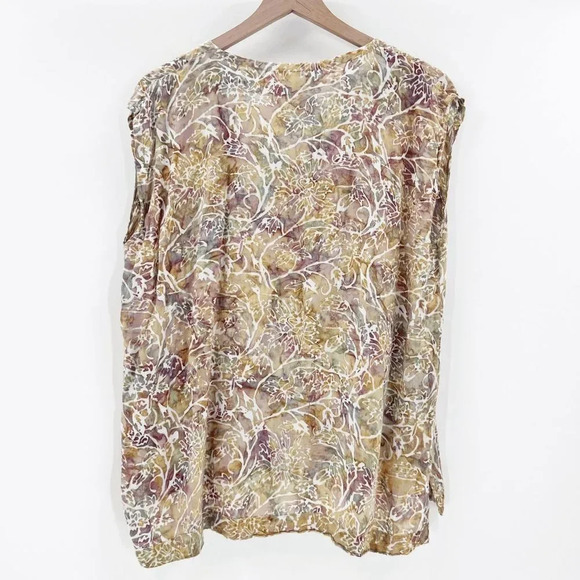 Red Threads Women's Brown 2 Piece Set Blouse Hippie Top Size L - Picture 5 of 7